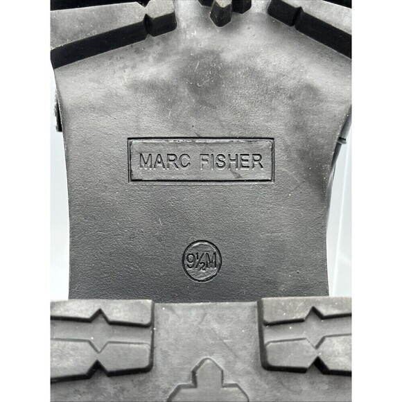 MARC FISHER Black Loafers Dancy 2 Womens 9.5 M Chunky Lug Sole Manmade y2k - Picture 9 of 10